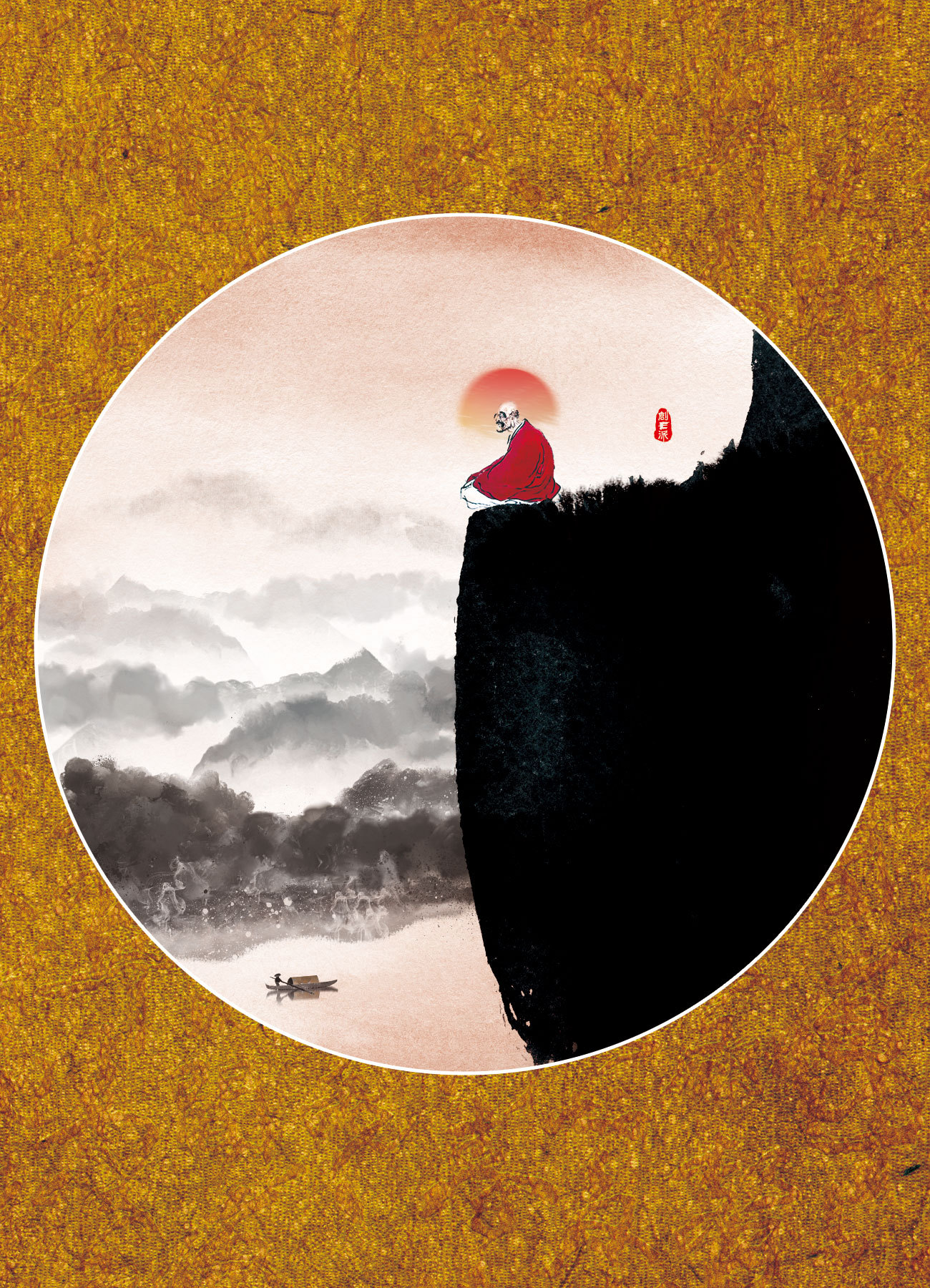 9幅圆形写意国画习作