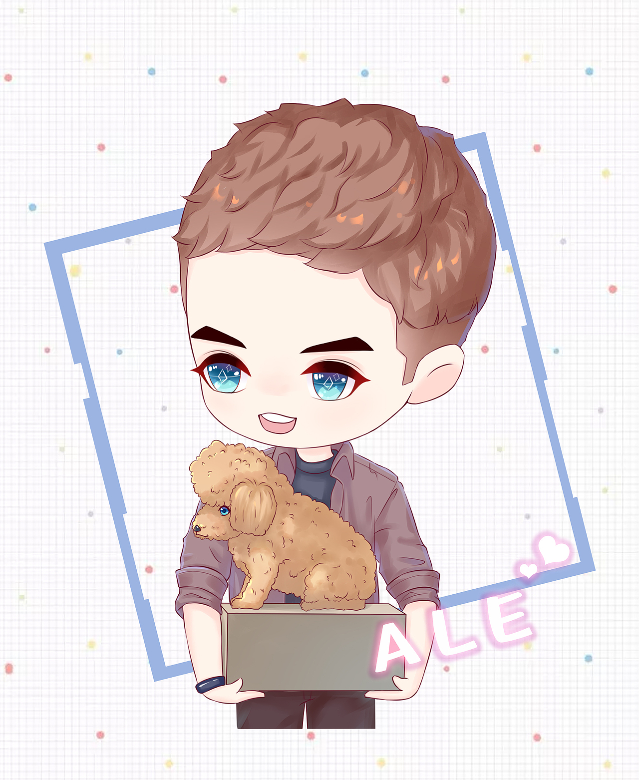 主人和泰迪犬（图ZMjAxNDE0MTYw） - 创作习作 - 站酷设计师阿乐777原创素材 - 站酷ZCOOL