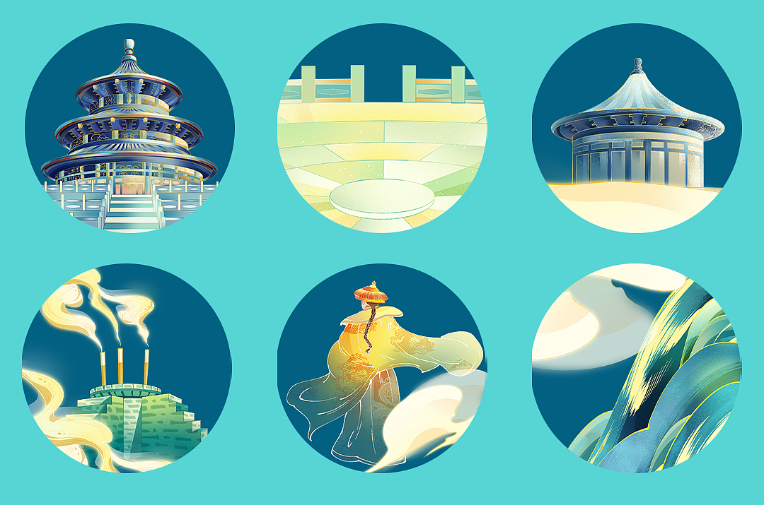 天坛——建筑×礼乐（图ZMjY5MDMzMjk2） - 商业插画 - 站酷设计师Yang氧化原创素材 - 站酷ZCOOL