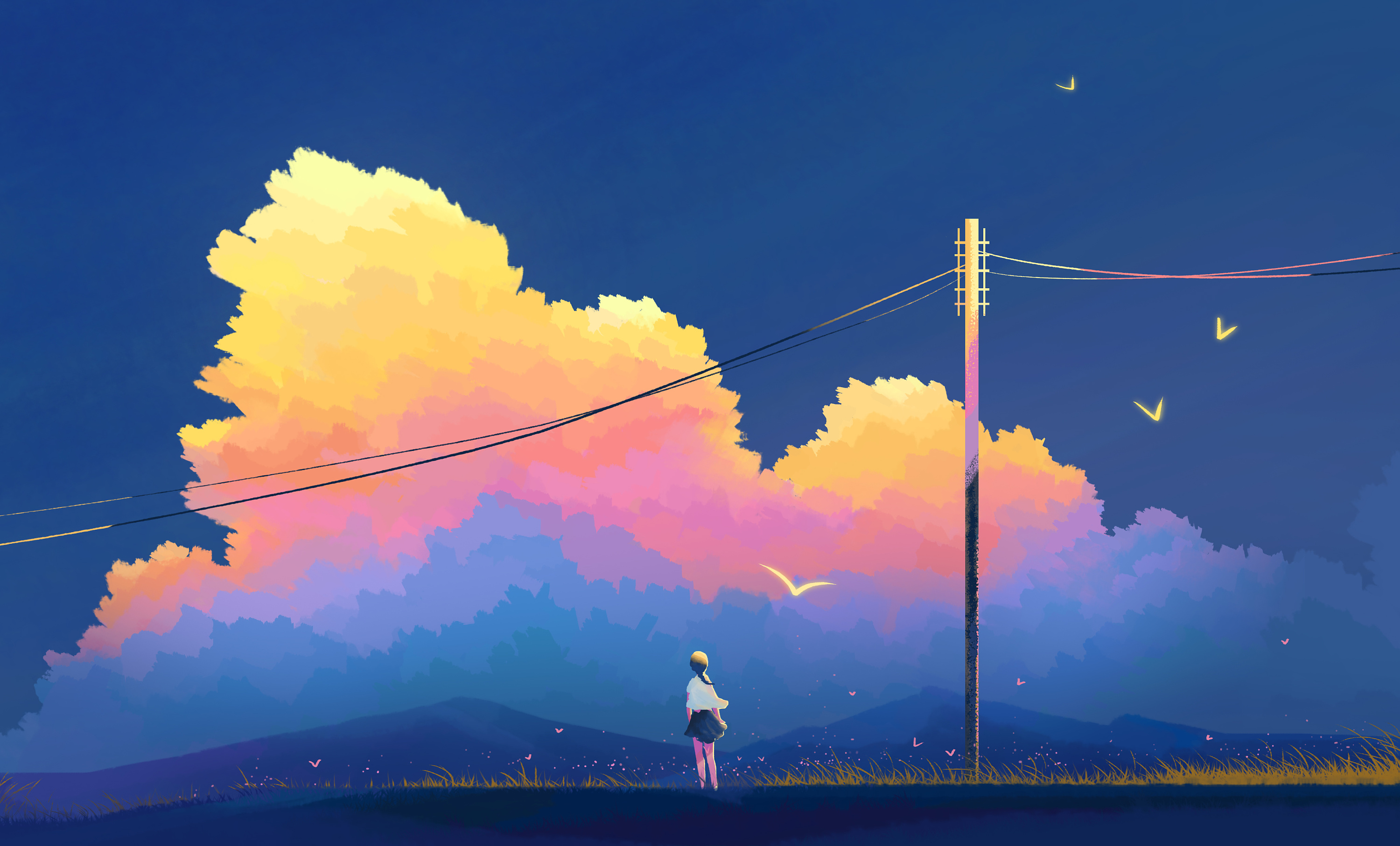 如果云彩是天空的一封信|插画|创作习作|星星在天上 - 原创作品