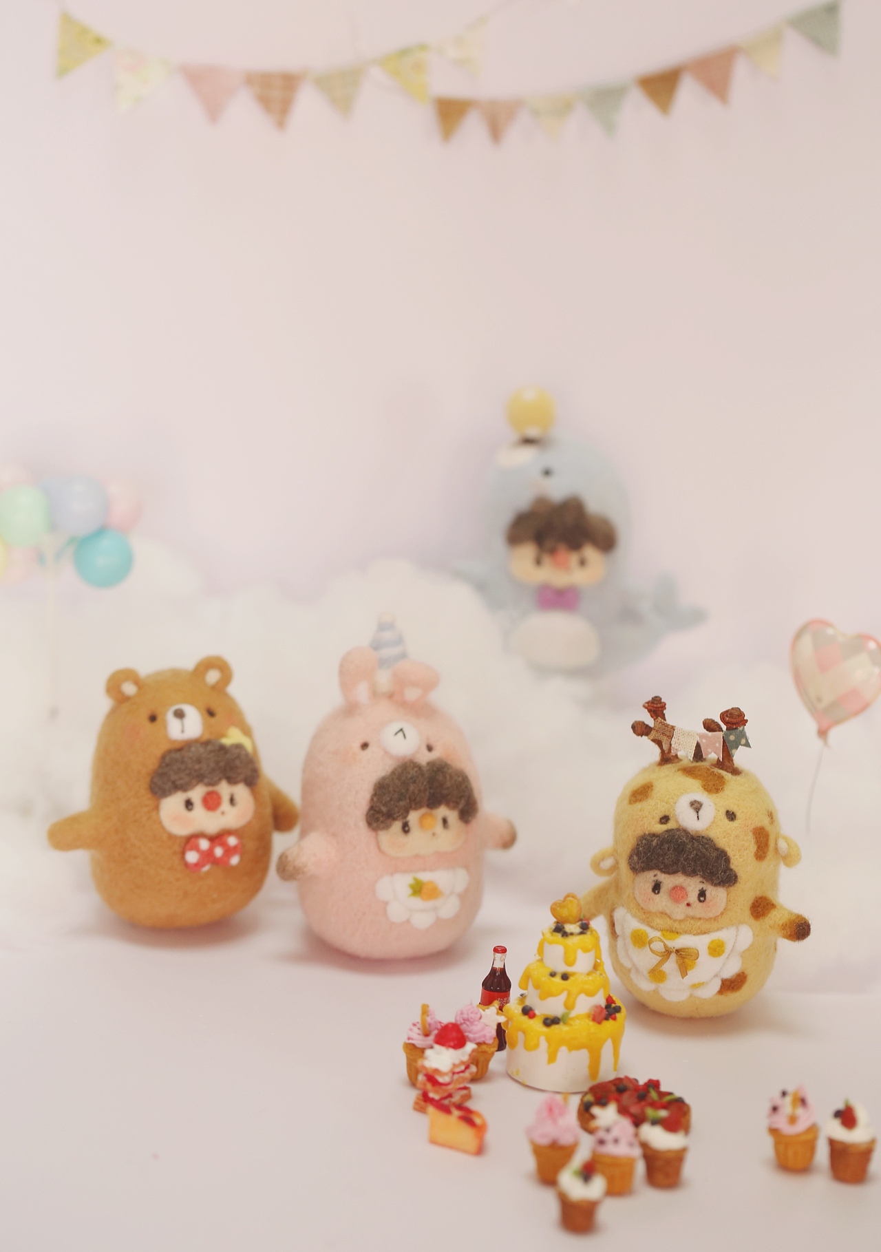 羊毛氈手作 森林里的蛋糕聚會(huì)（圖ZMjI1MzU0MDY4） - 其他手工藝 - 站酷設(shè)計(jì)師老兔子moyototo原創(chuàng)素材 - 站酷ZCOOL