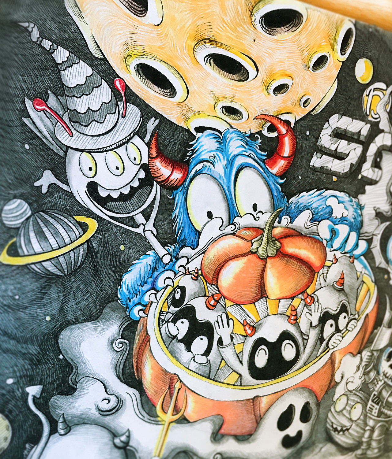 小恶魔的万圣节（图ZNjYxNzc2MTY=） - 新锐潮流插画 - 站酷设计师庄泽松原创素材 - 站酷ZCOOL