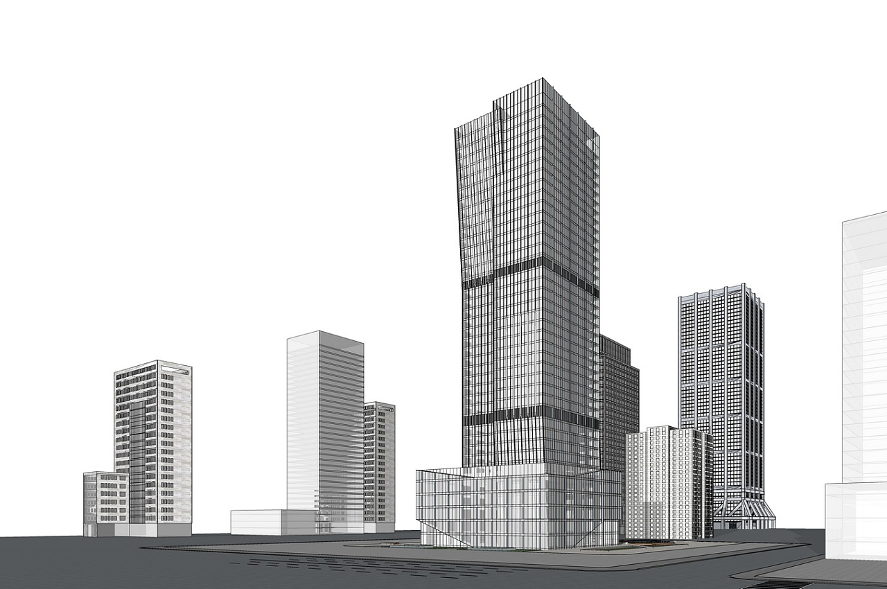 现代高层办公楼su模型下载|空间|建筑设计|素模网 - 原创作品 - 站酷