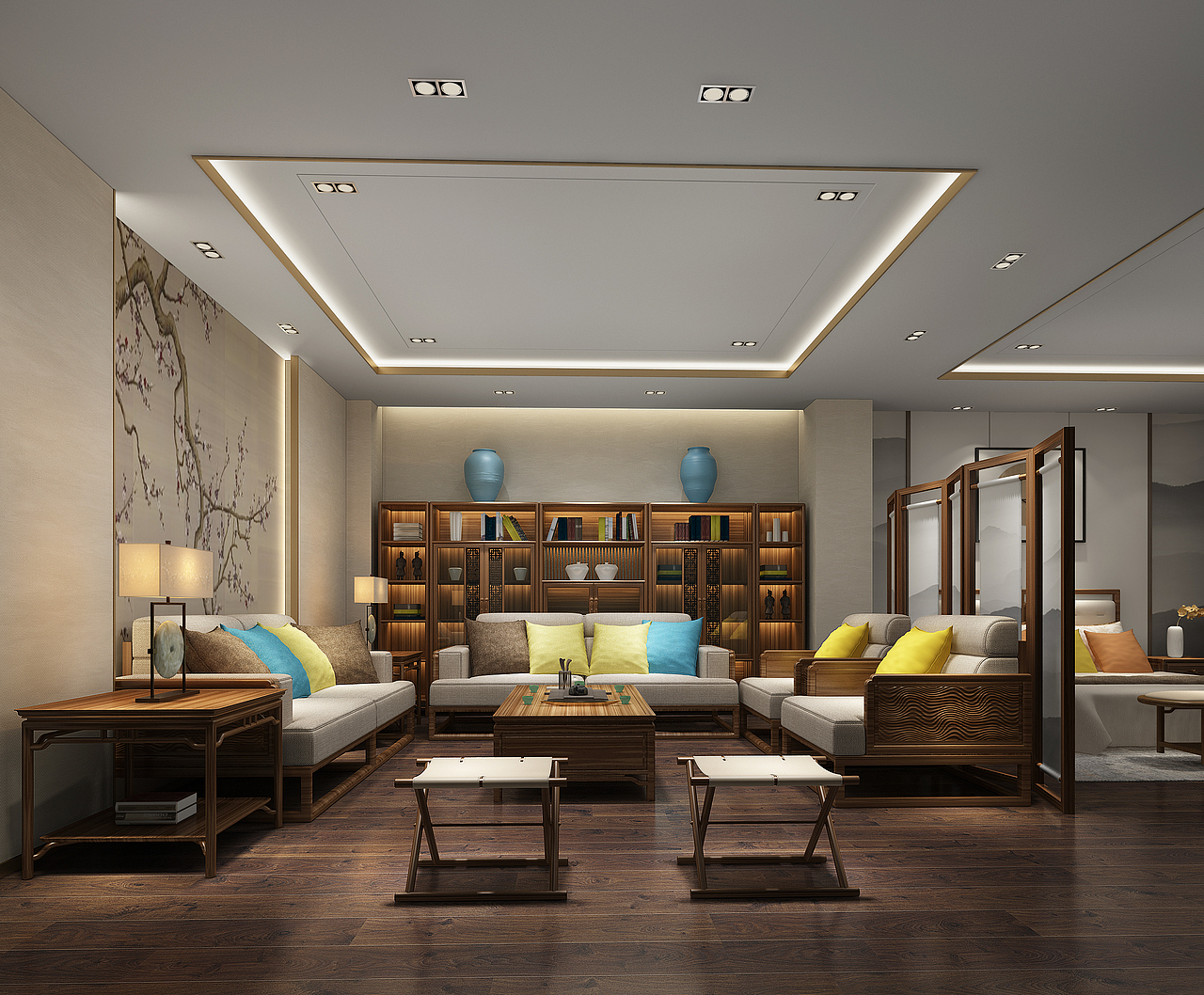 新中式展厅（图ZMTEyMDgyOTI4） - 家装设计 - 站酷设计师好一个色计师原创素材 - 站酷ZCOOL