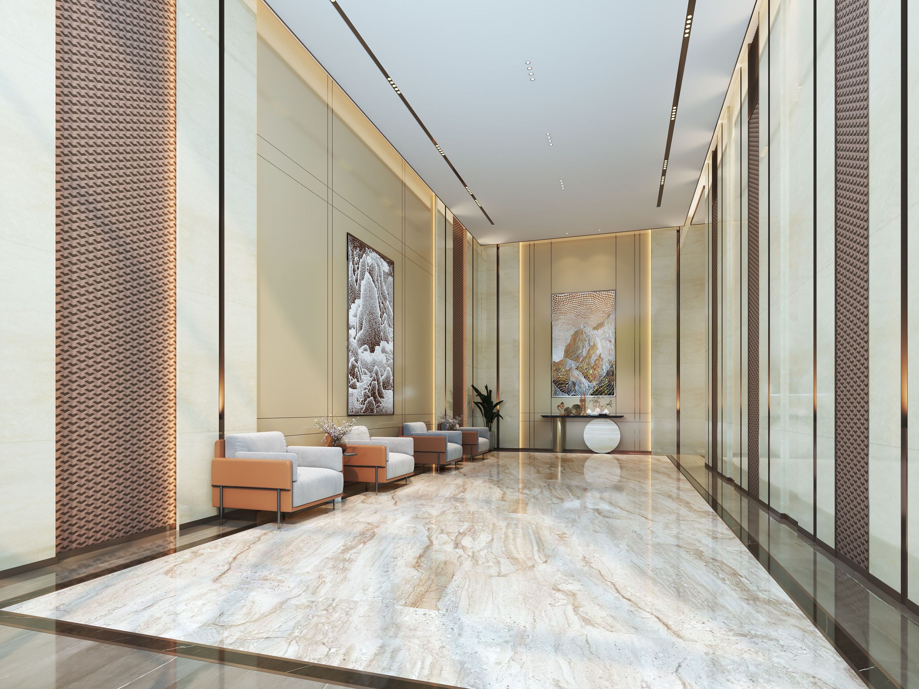 玖壹设计-御景鸿庭电梯大堂