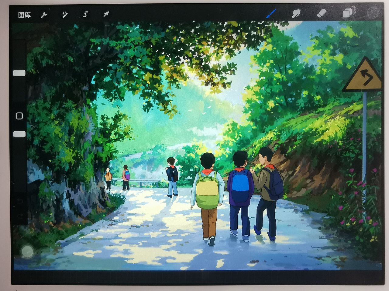 童年记忆，清晨的上学路（图ZMzQzMjEwODU2） - 绘本 - 站酷设计师南宝山高师原创素材 - 站酷ZCOOL