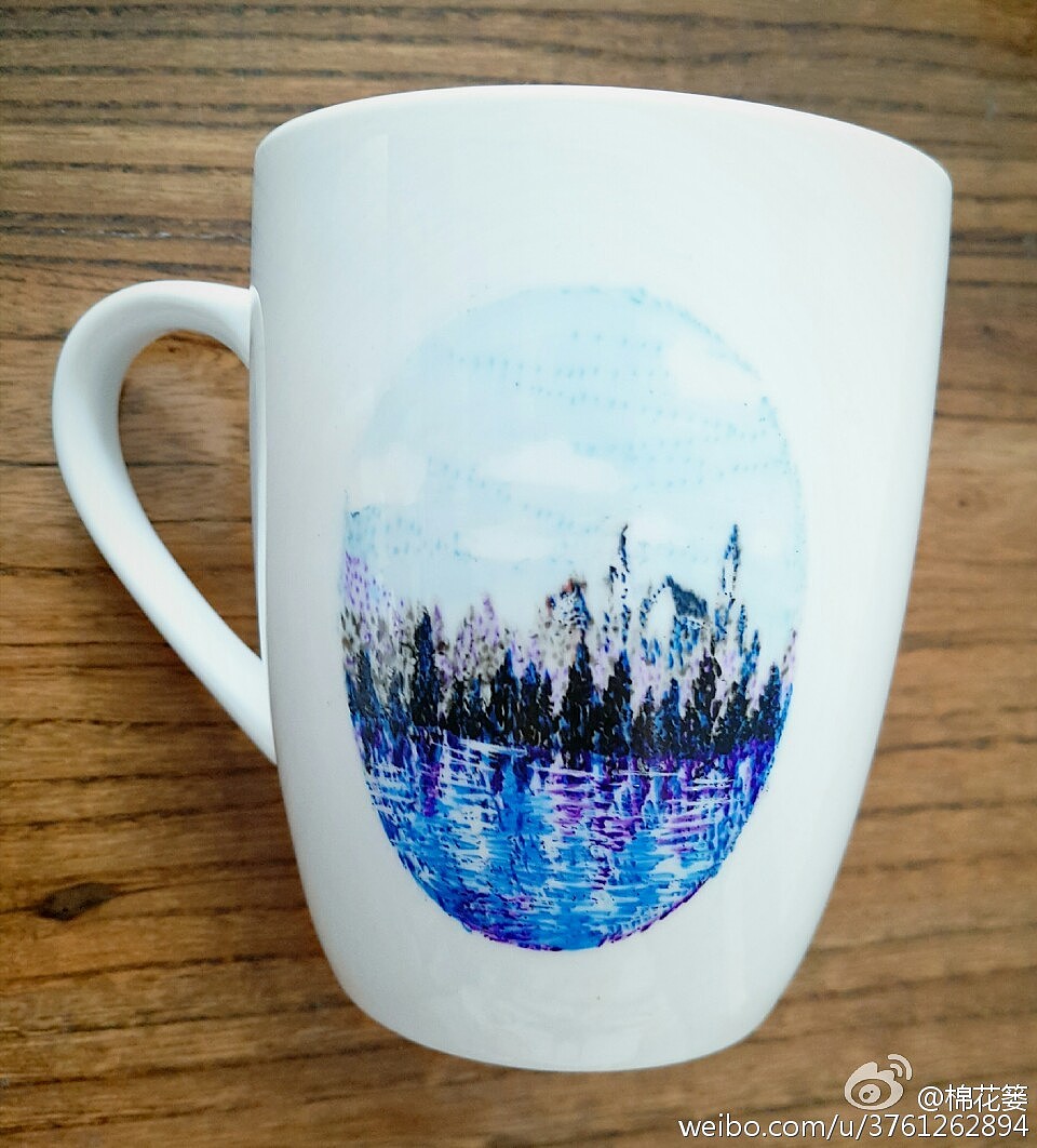 棉花手绘-杯子上的小画