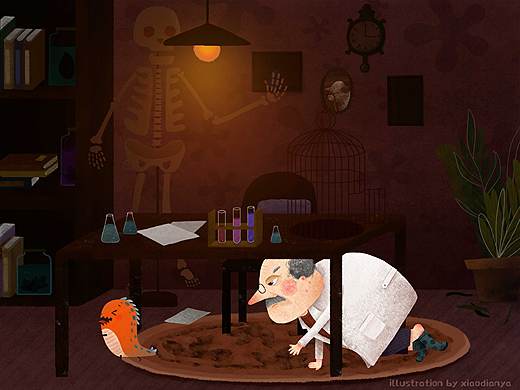 命题插画-科学家怪老头（个人主页-ZNDIyNTAzMTI=） - 儿童插画 - 站酷设计师小典雅LW原创素材 - 站酷ZCOOL