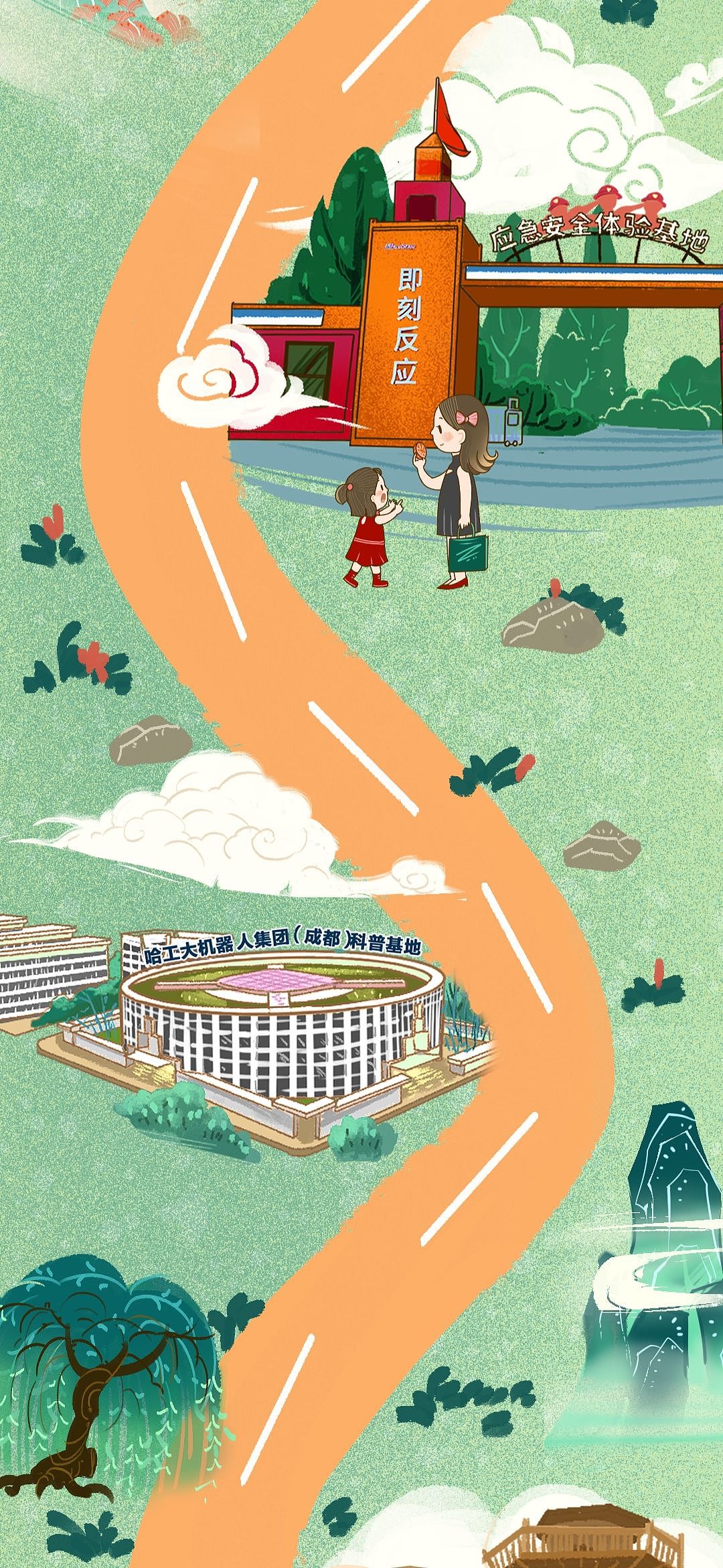 H5小游戏手绘地图长卷（图ZMzIwNDU2NjQw） - 商业插画 - 站酷设计师三只橘猫原创素材 - 站酷ZCOOL