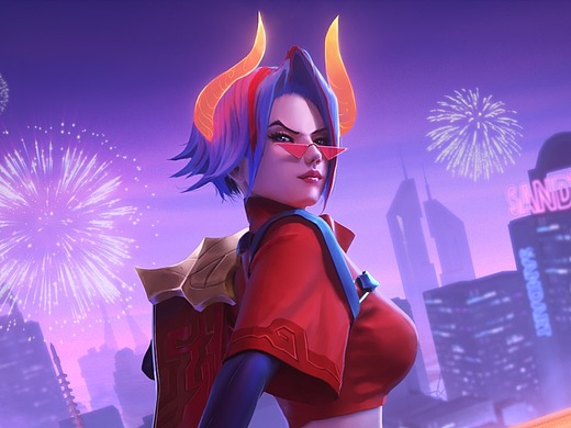 3d辅助插画 c4d oc ps 福牛守护者剑姬