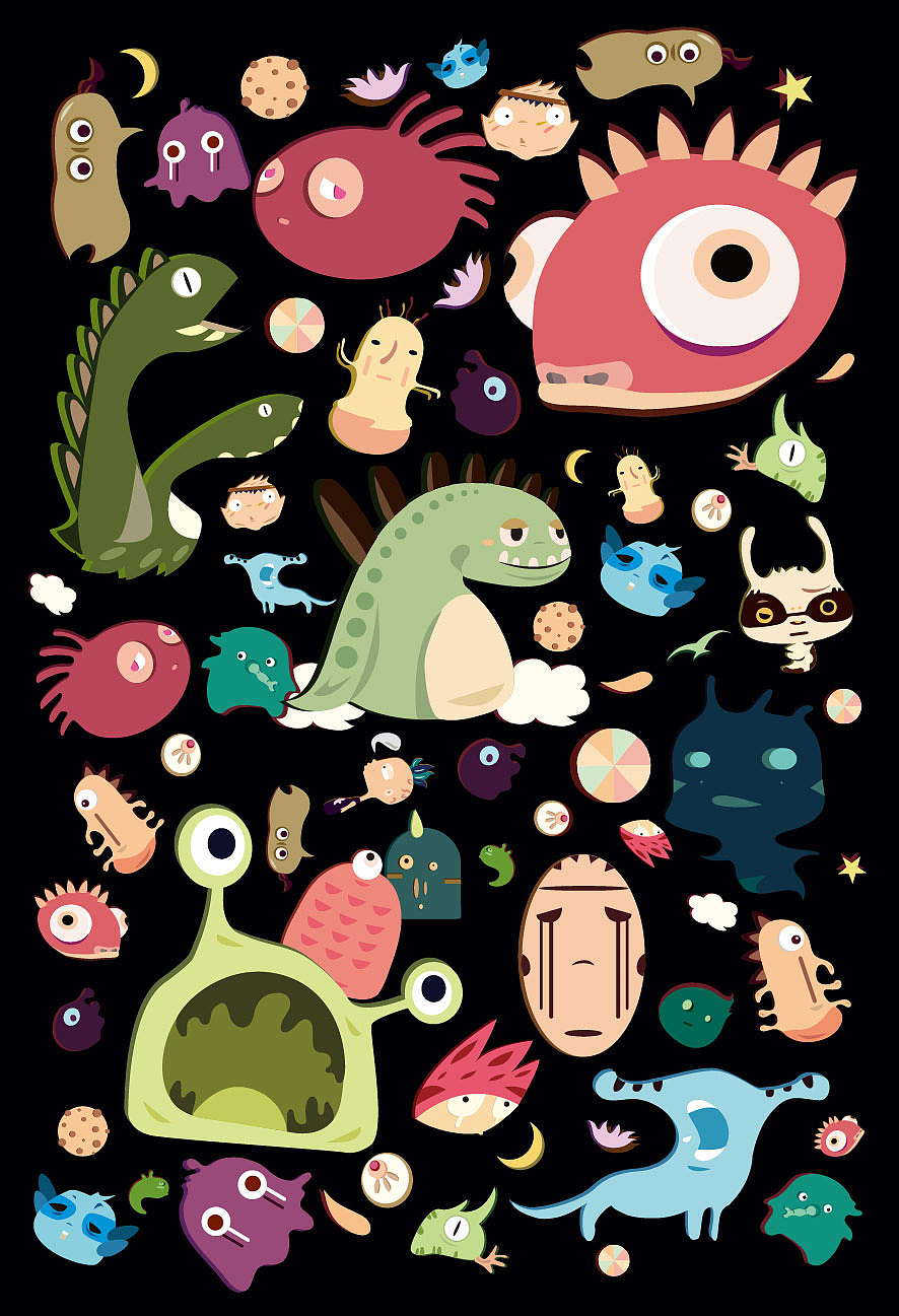 《Monster Diary》(图ZNDY3NTM3MTY=) - 商业插画 - 站酷设计师lemonkiwifruit原创素材 - 站酷ZCOOL