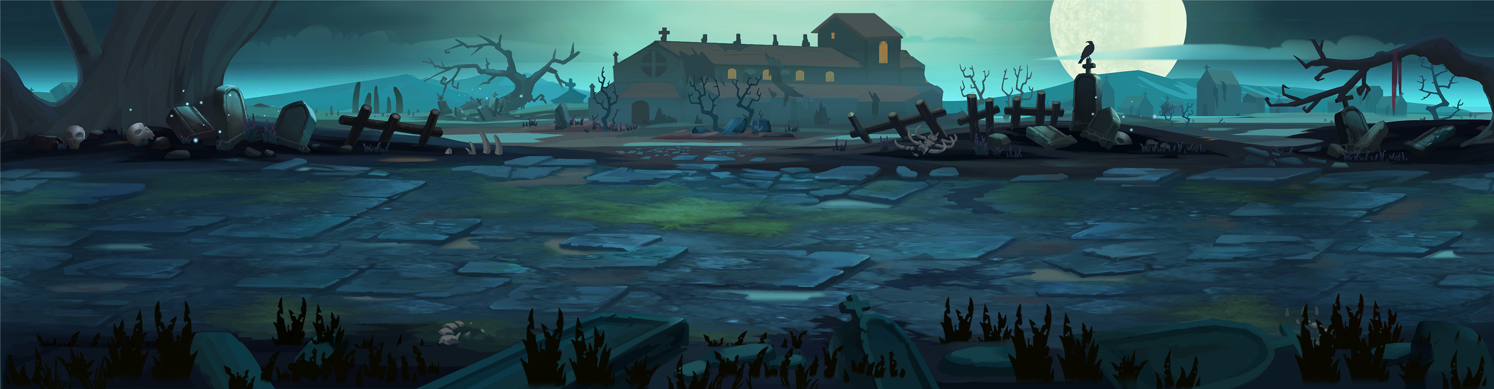 暗黑风横版场景原画_凉皮酱-站酷zcool