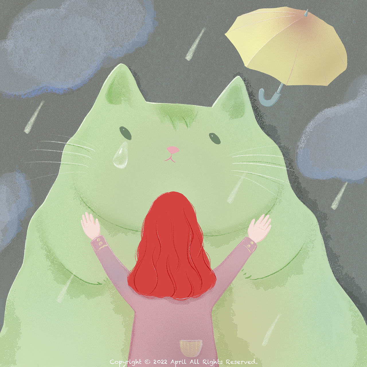 《流泪猫猫》系列1（图ZMjk0ODEyMTg4） - 艺术插画 - 站酷设计师april_zhang原创素材 - 站酷ZCOOL