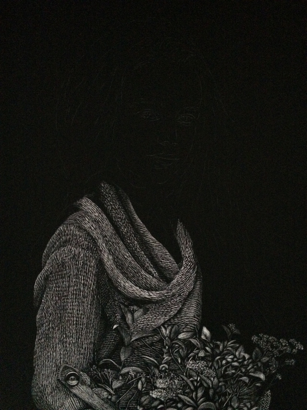 李子哥刮画作品《芳华》