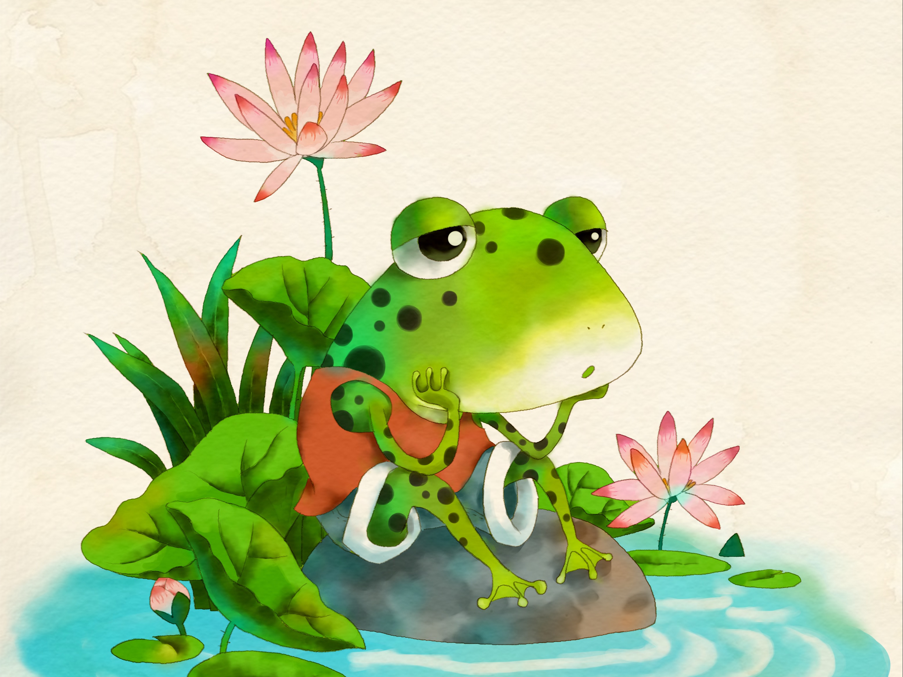 小青蛙手绘插画