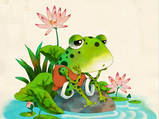 小青蛙手绘插画