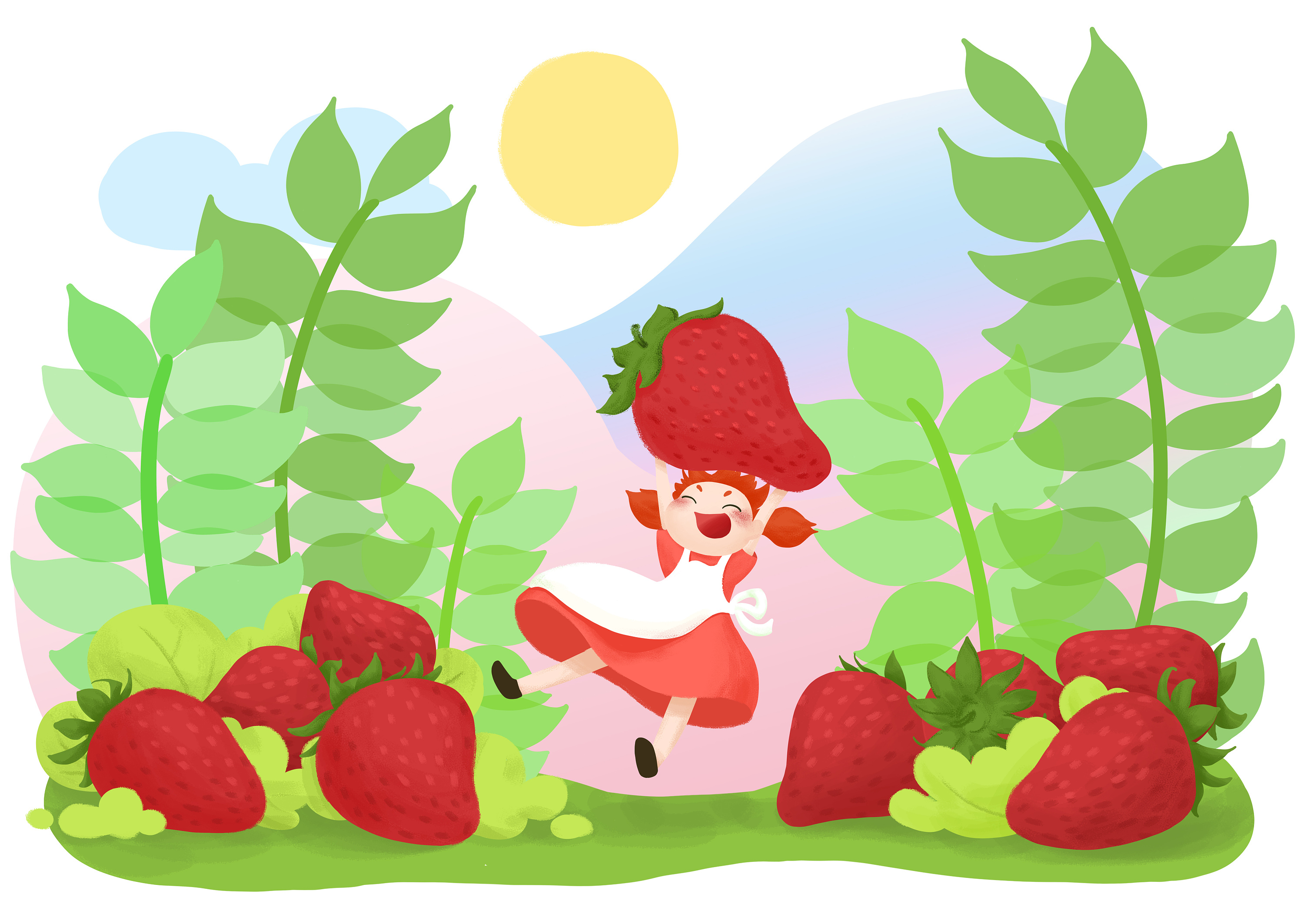 草莓女孩图片素材-编号00684887-图行天下