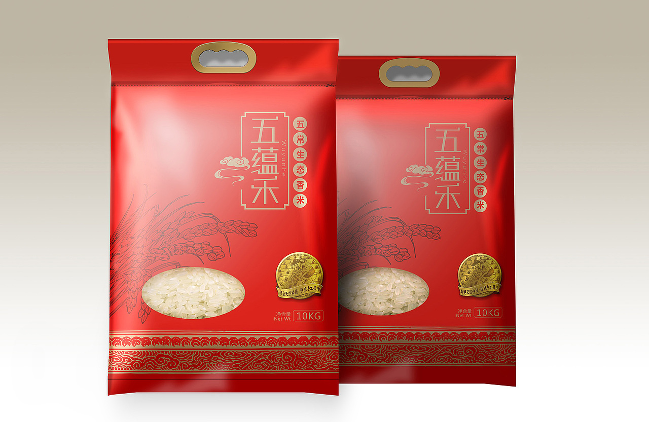 五常大米“五蕴禾”品牌包装设计