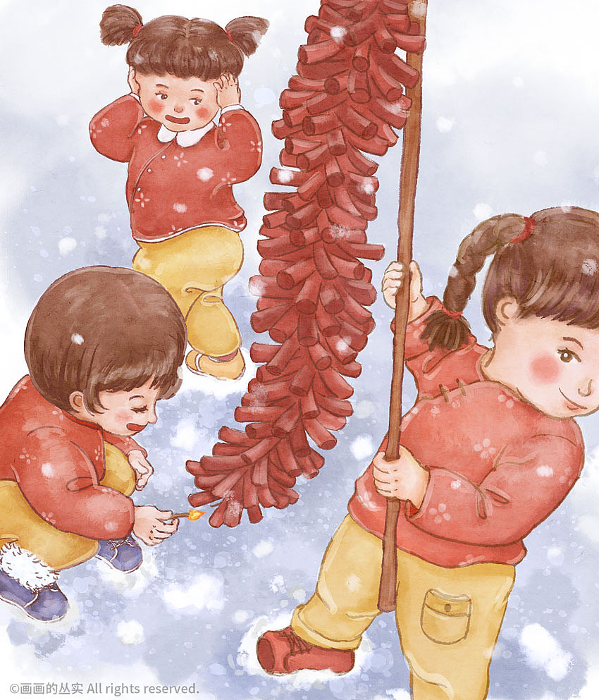 原创插画 | 春节习俗系列插画 (一)