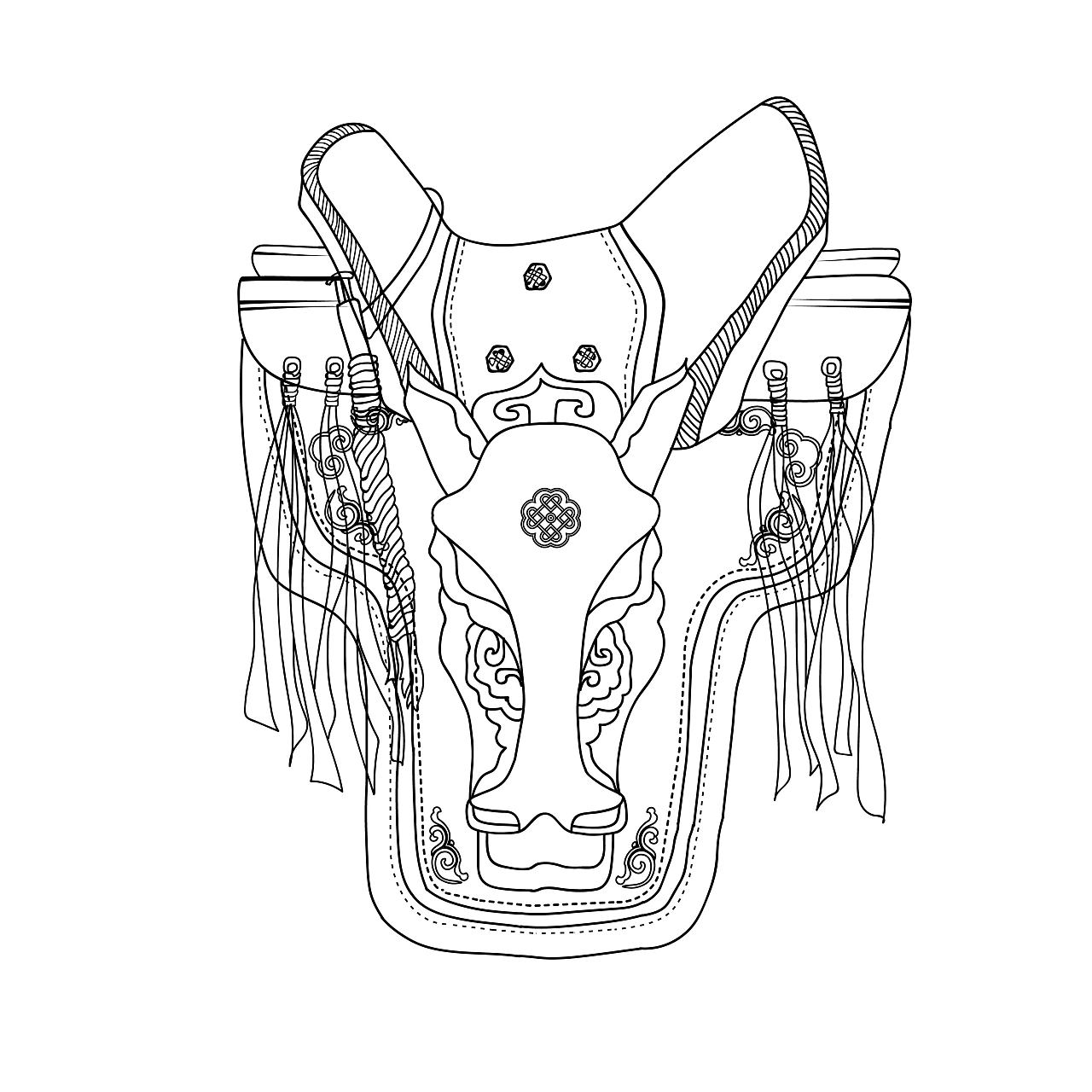 马鞍线稿 察哈尔马鞍设计 巴尔虎马鞍设计 阿巴嘎马鞍设计 鄂尔多斯
