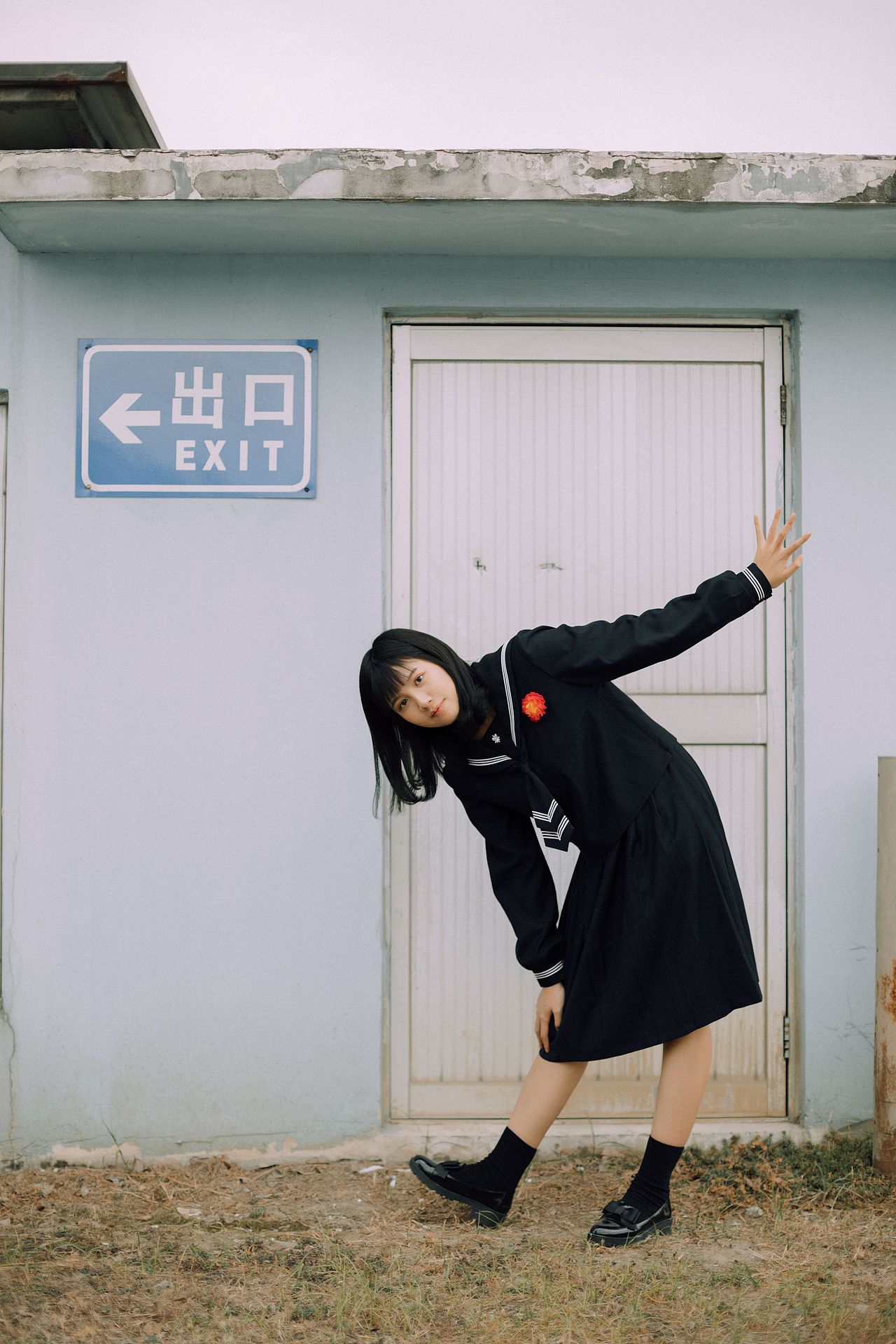 仿胶片色天台JK制服写真