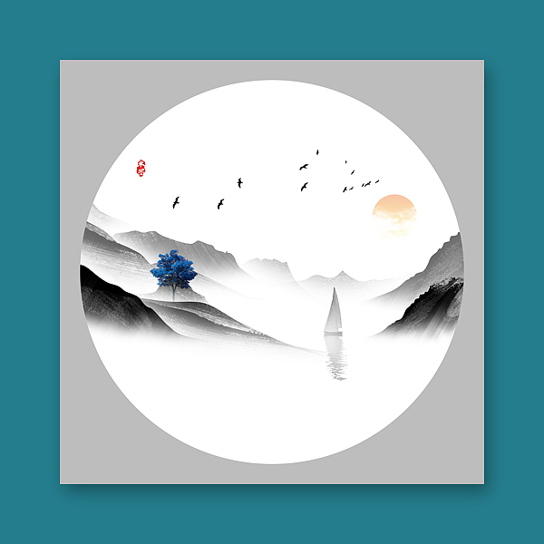 新中式水墨山水装饰画