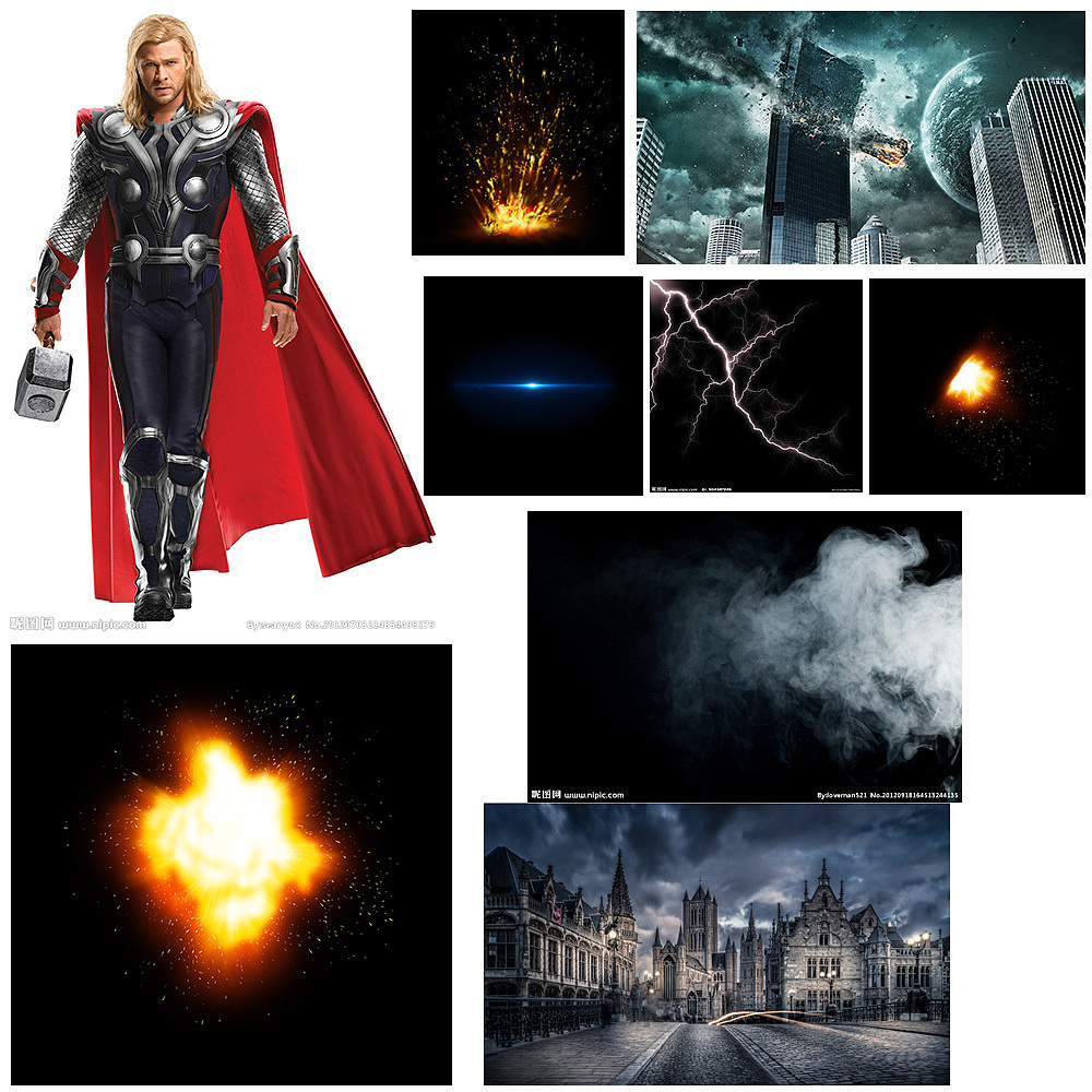 雷神电影海报合成练习