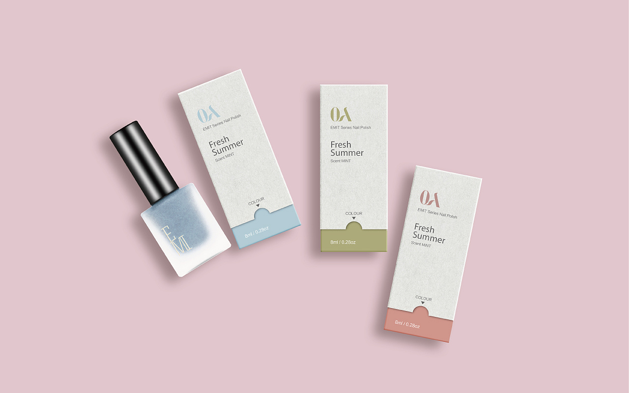 一组指甲油包装方案