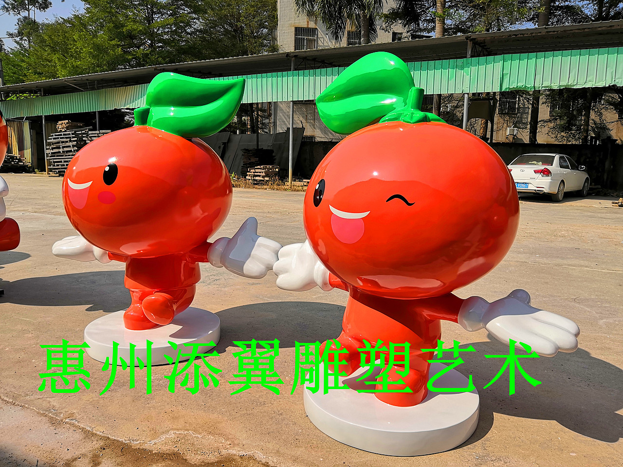 神采奕奕玻璃钢柑橘卡通雕塑造型是水果雕像中的爱马仕