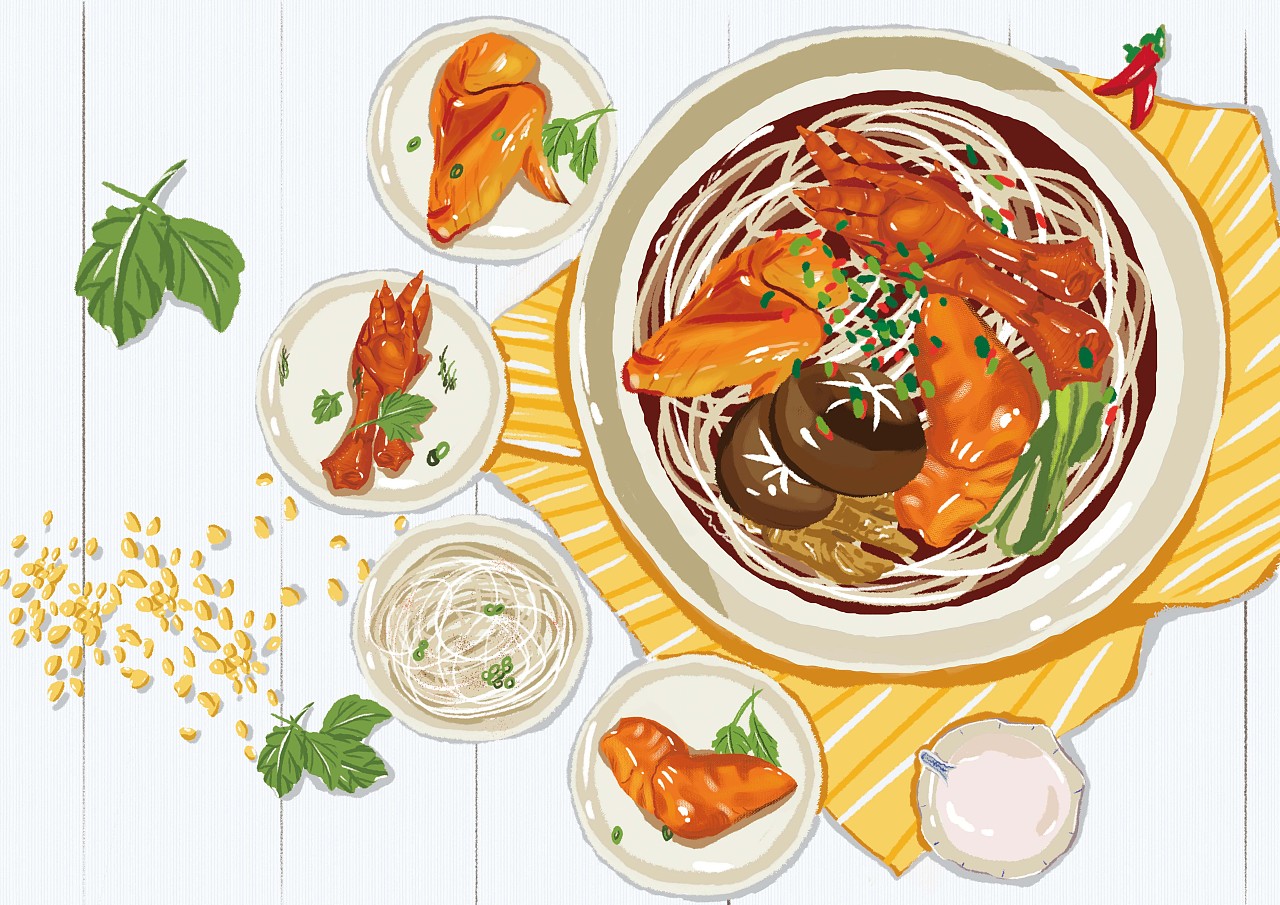 瞎画之 (一组美食插画).
