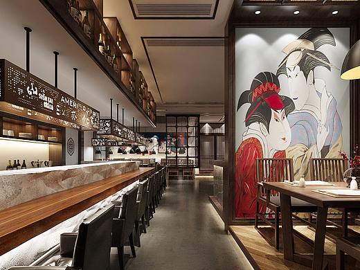 一九九二效果图-工装日式餐厅