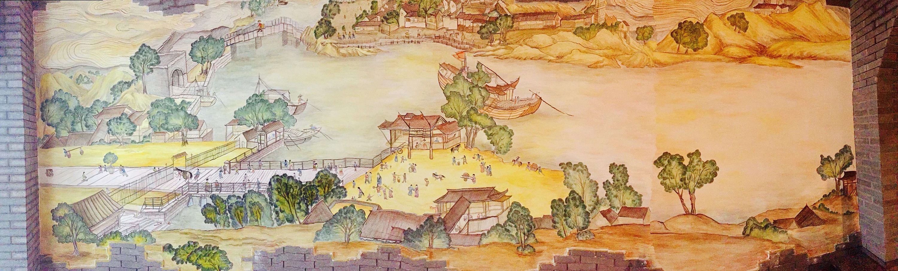 墙绘清明上河图局部