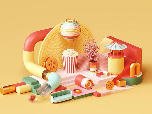 第一个C4D作品,临摹Peter设计