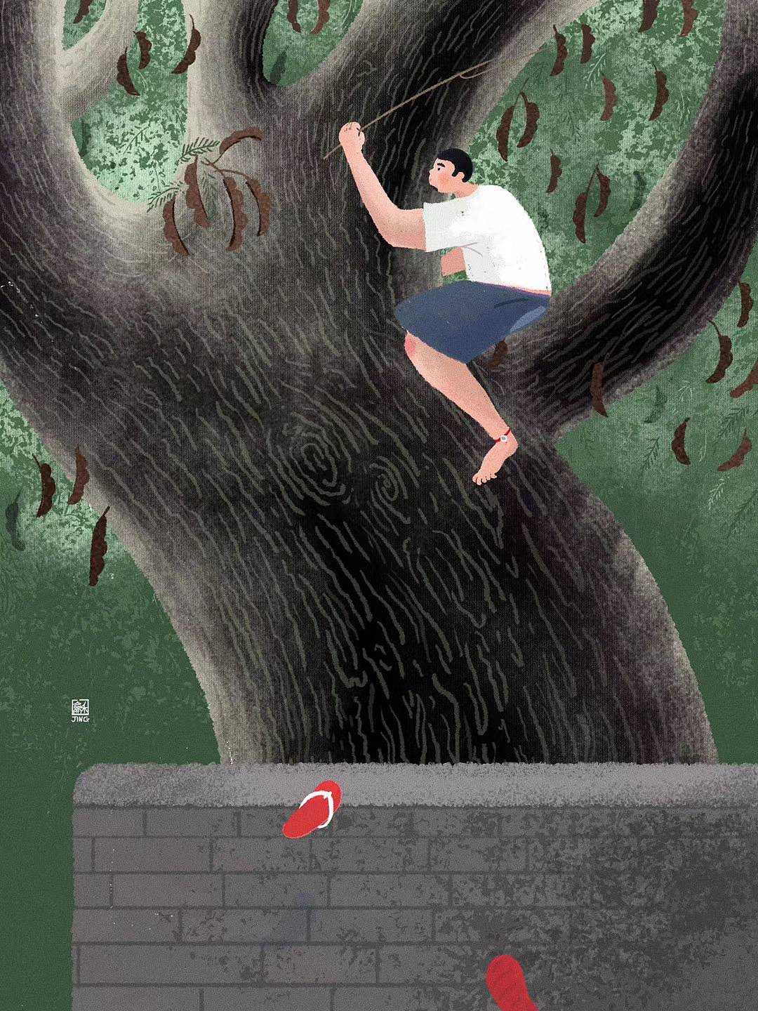 版納生活的點(diǎn)滴插畫（圖ZMjQ2MjUzNjky） - 商業(yè)插畫 - 站酷設(shè)計(jì)師阿蚌Boom原創(chuàng)素材 - 站酷ZCOOL