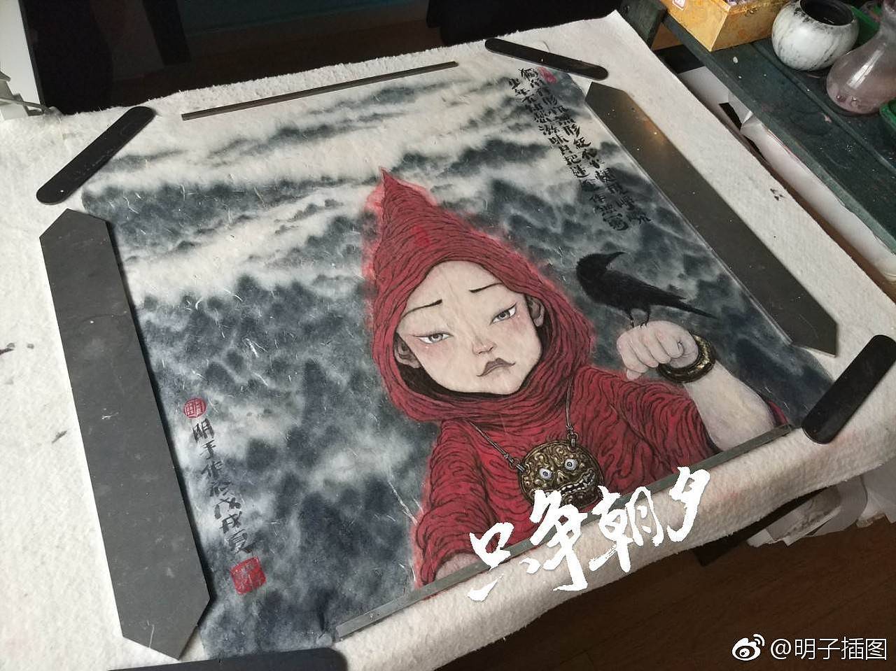 独角巡山图（图ZMTIyNjE1NTU2） - 绘画 - 站酷设计师明子水墨奇幻世界原创素材 - 站酷ZCOOL