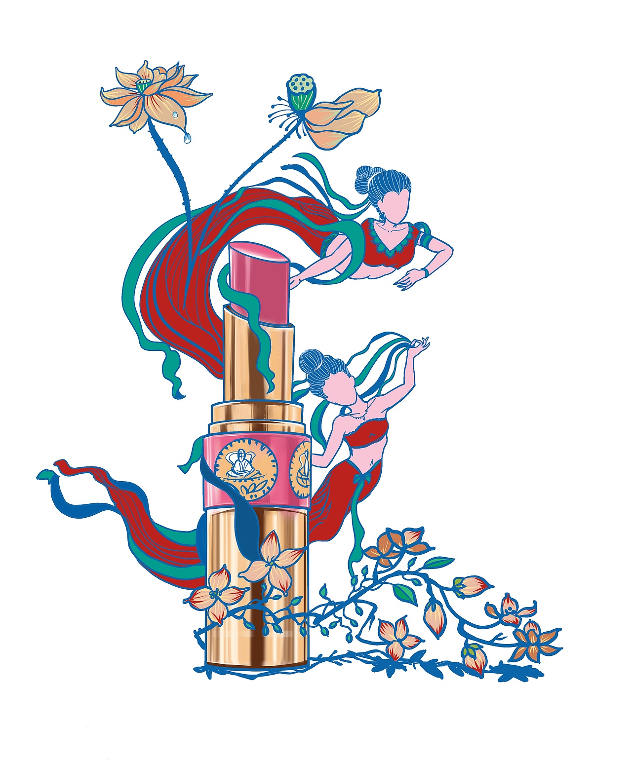 国风插画联名某某品牌的