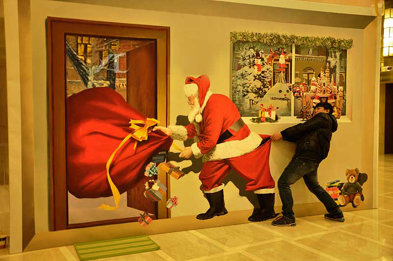 北京魔幻3D画，3D地贴，圣诞来袭，嗨皮起来吧.（图ZMzY1MTk0ODg=） - 新锐潮流插画 - 站酷设计师北京3D魔幻画原创素材 - 站酷ZCOOL