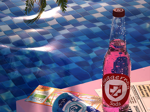 citypop风格C4D场景：盛夏气泡水