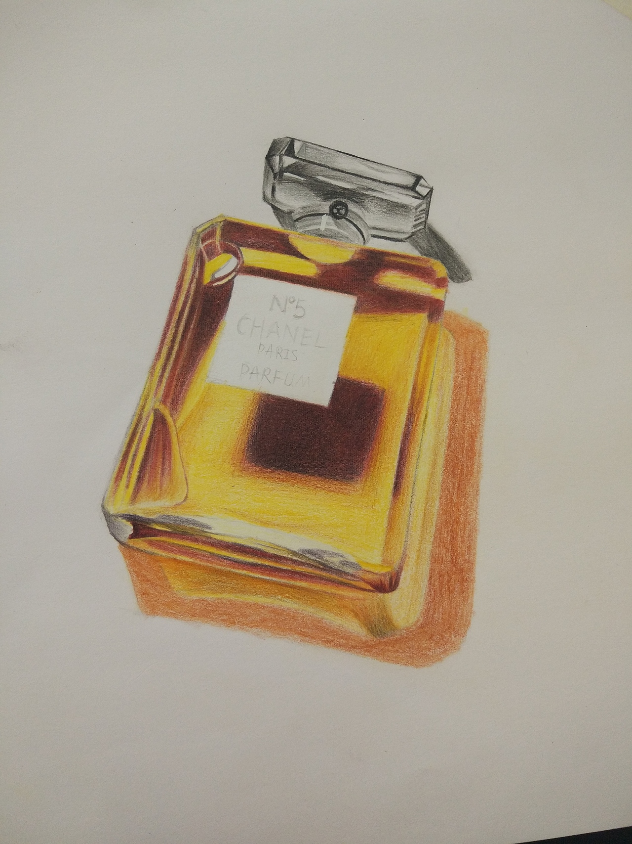 彩铅《香奈儿5号香水》
