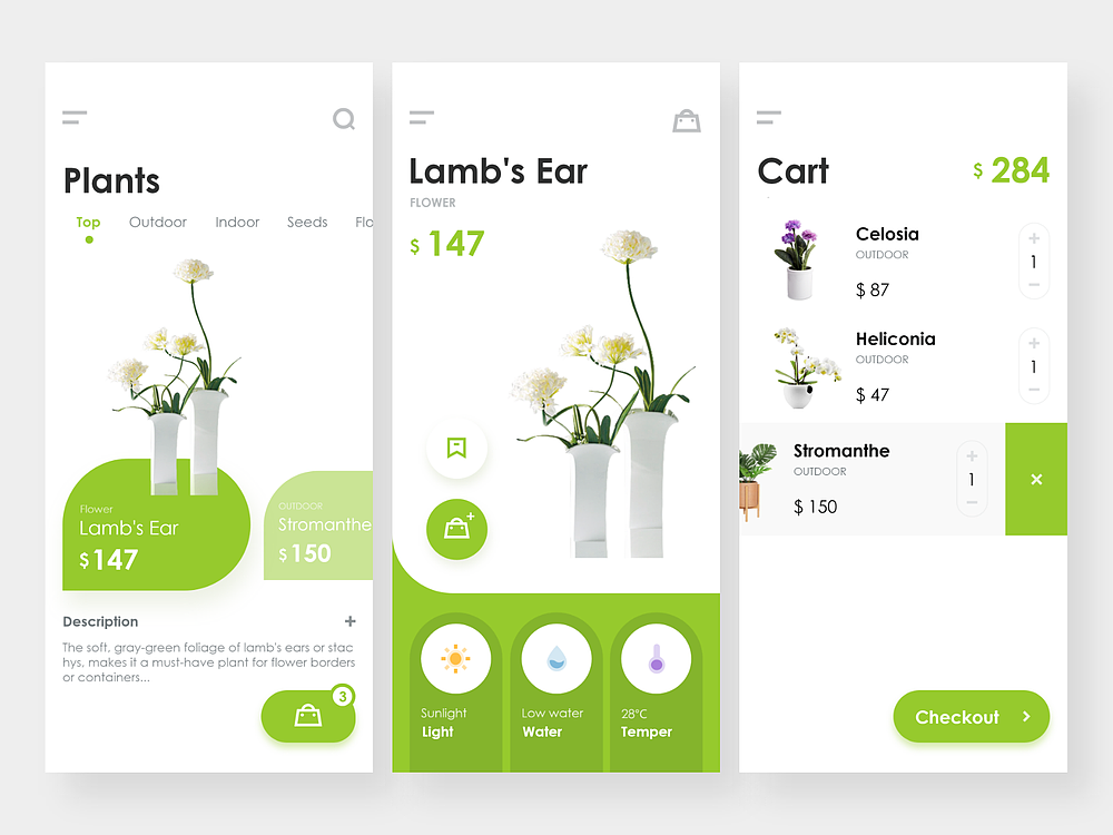 灵感 | 绿色系app UI设计分享！_格格学姐-站酷ZCOOL