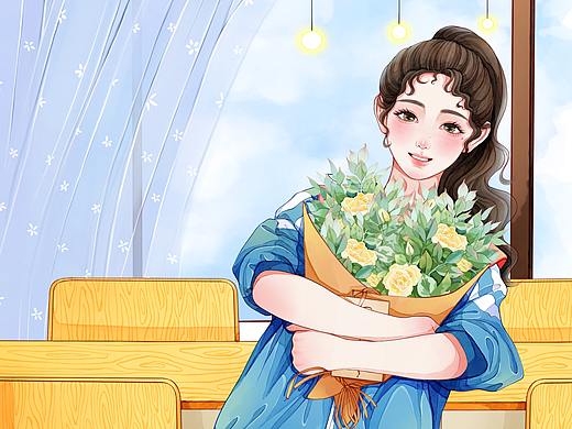 中学刊物内插（少女水彩插画）