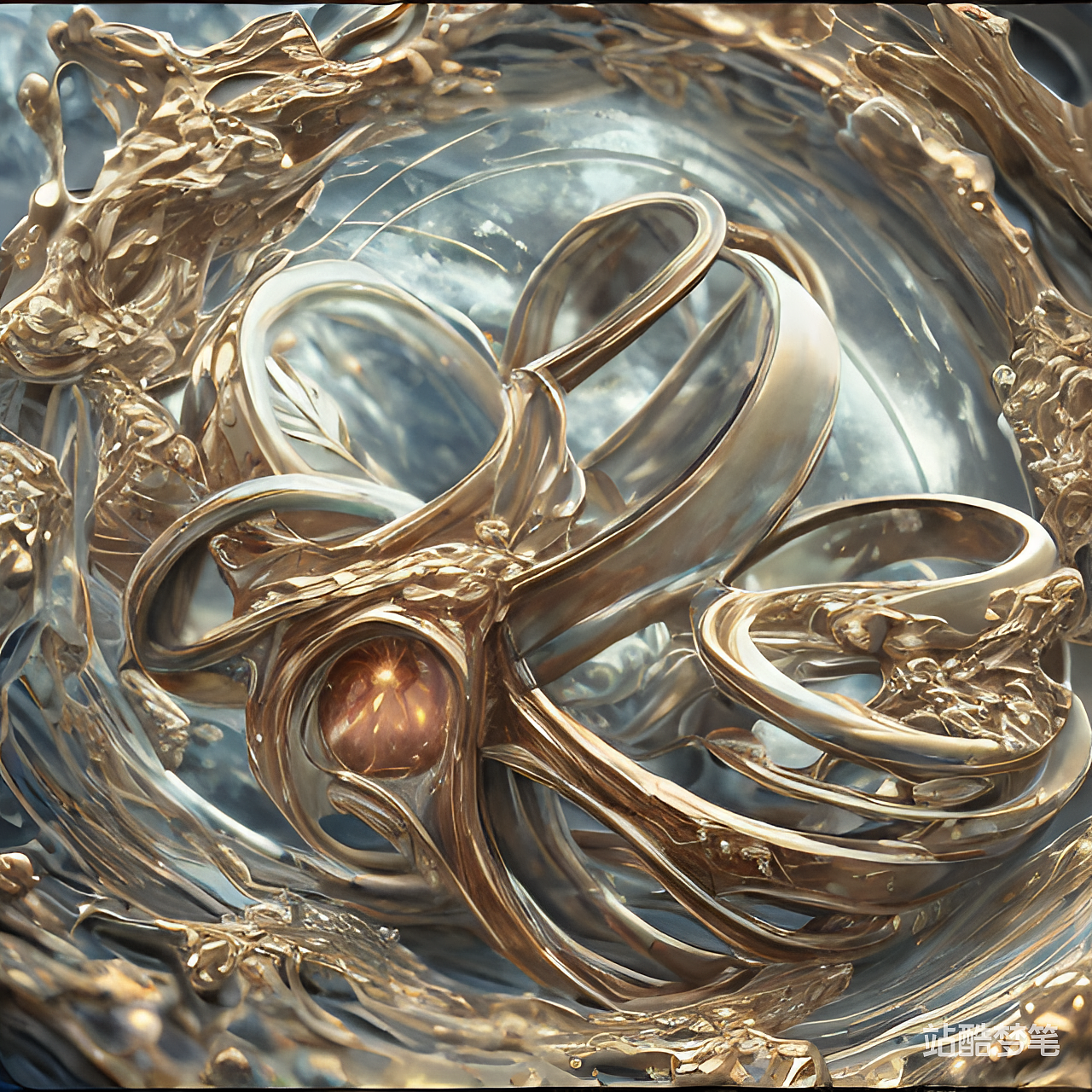 #站酷梦笔#未来宇宙之环，液态金属，科幻配色，科幻宇（图ZMzMzNTQ2MjI4） - AI作品 - 站酷设计师An0125原创素材 - 站酷ZCOOL