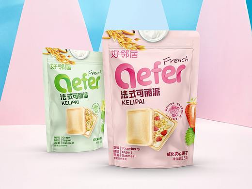 善行研创一好邻居法式可丽派威化夹心饼干包装设计