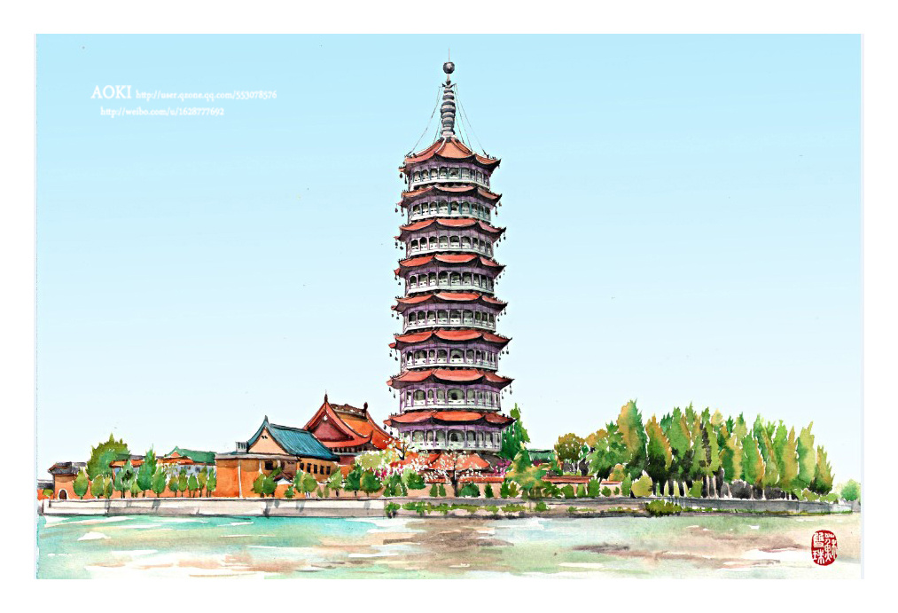 手绘城市系列——《扬州》