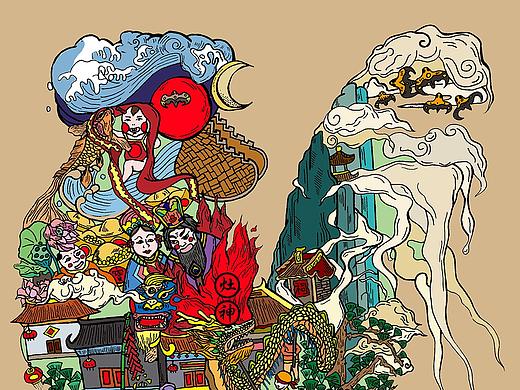 金雞三鳴（個(gè)人主頁-ZMjY4MDk5MzI=） - 藝術(shù)插畫 - 站酷設(shè)計(jì)師GUXIAOCAO原創(chuàng)素材 - 站酷ZCOOL