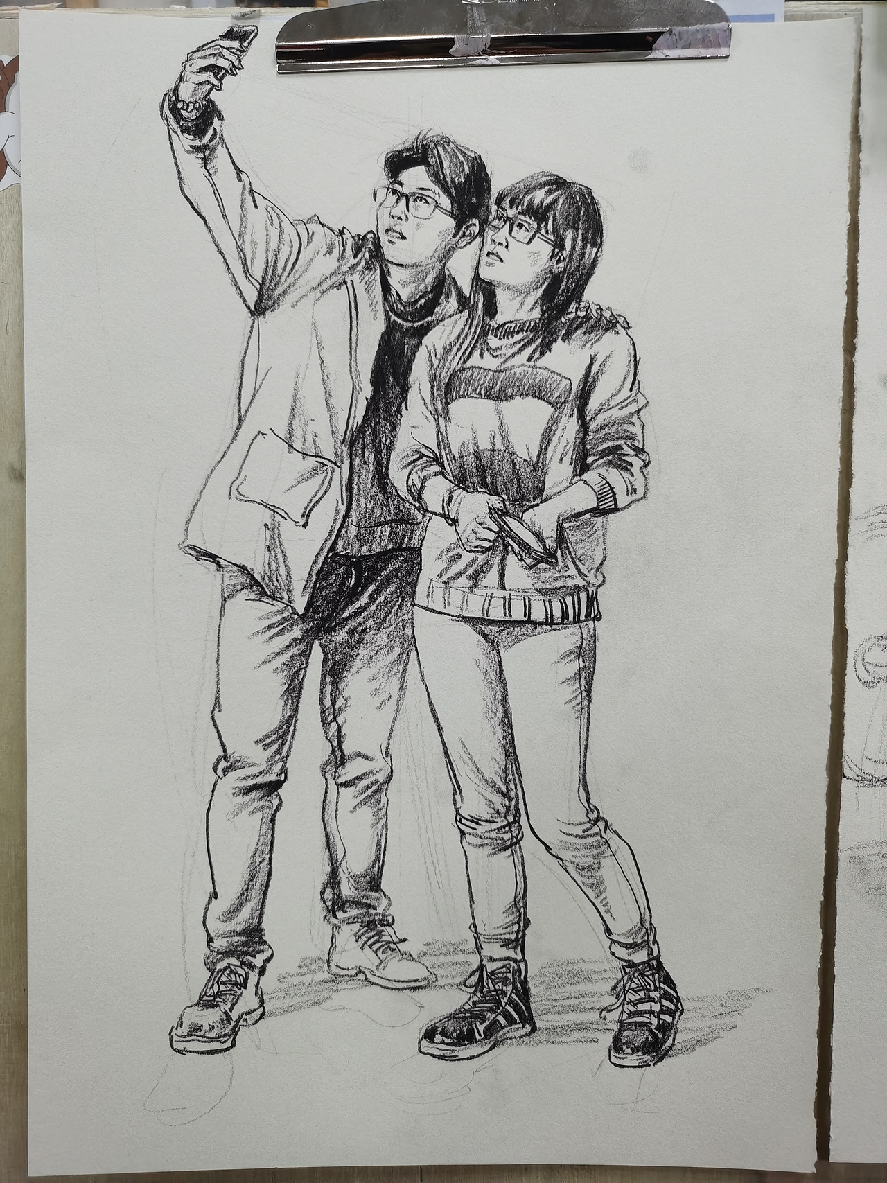 今年的部分速写课堂示范