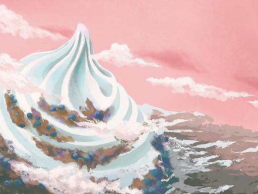 哇，好大的圣代雪山