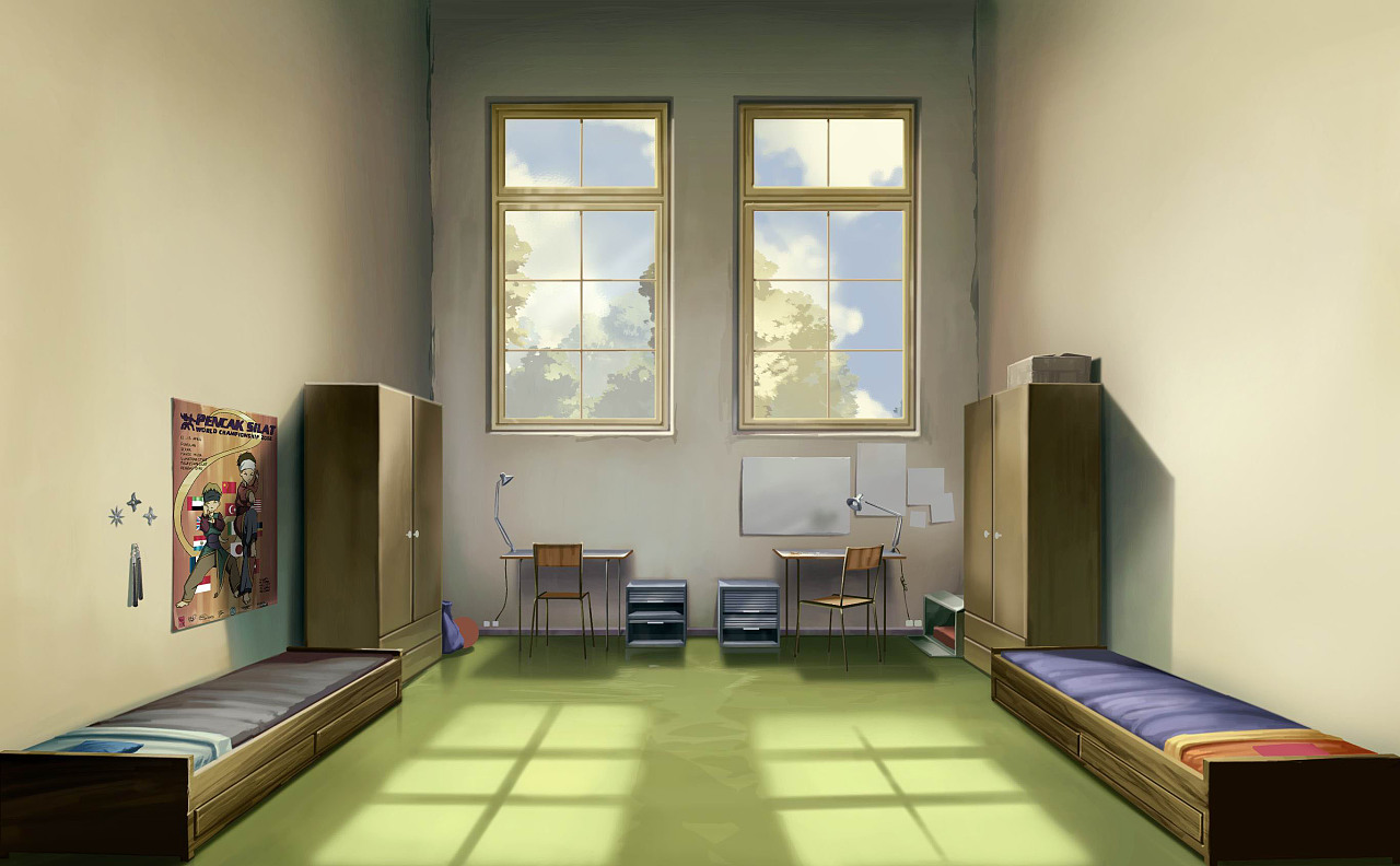 临摹练习九华小和尚动画场景