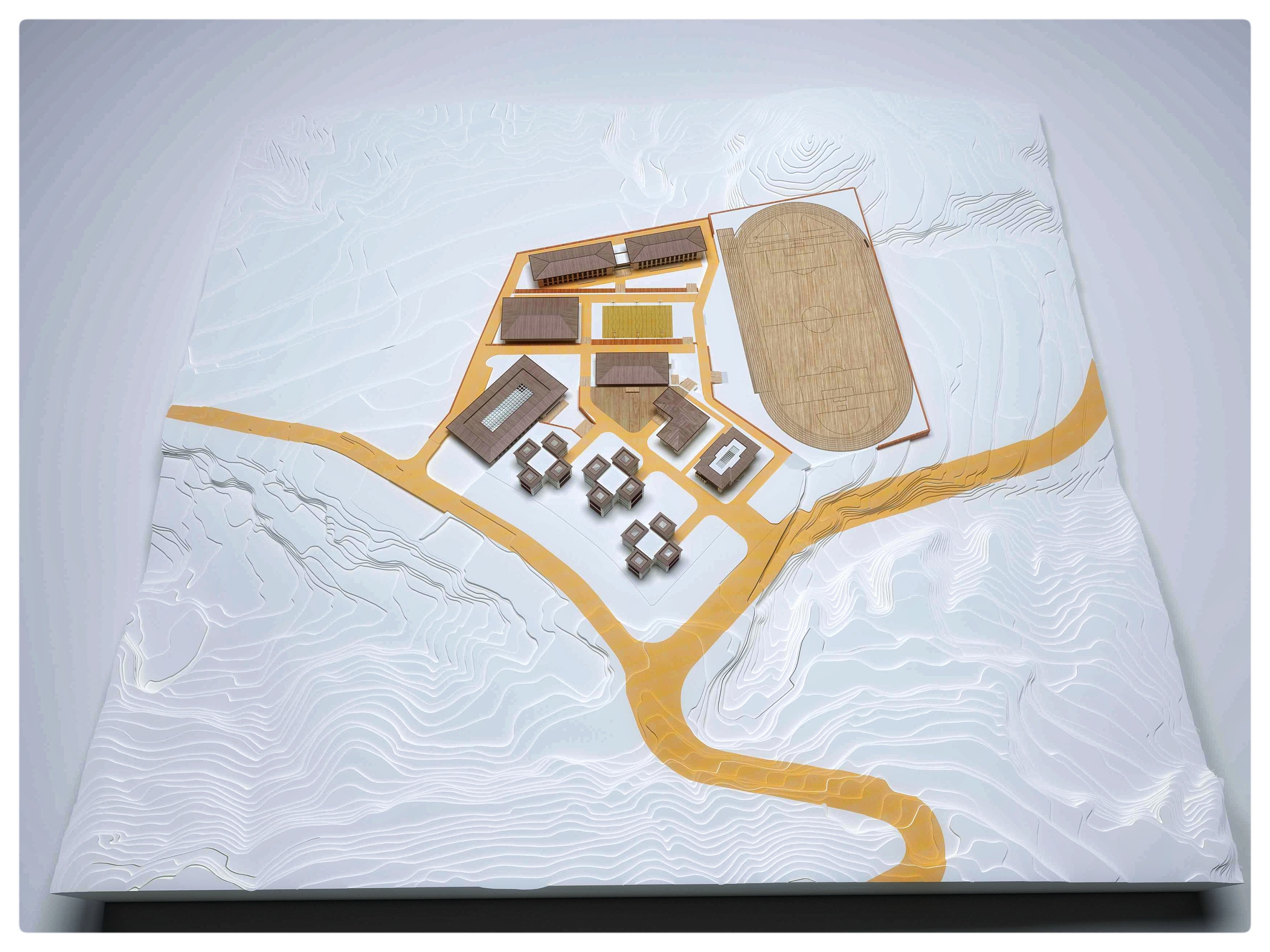 【手工模型】山地中学场地模型制作