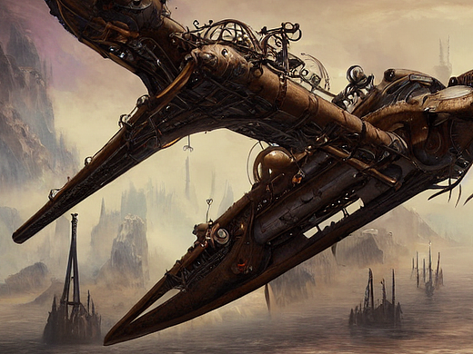 #AI创作实验室#铁壁机器翼龙驾驶蒸汽飞船